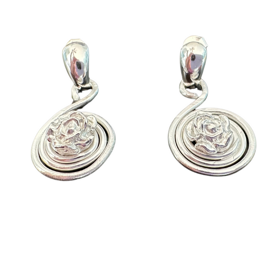 Argentium Silver Spiral Earrings