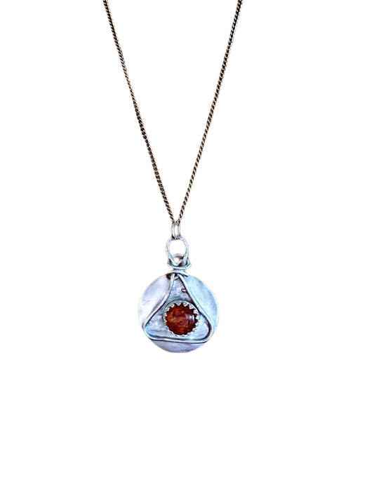 Handmade Argentium Silver Pendant with chase chain