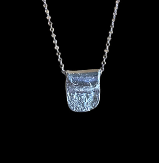 Fine Silver Pendant with Argentium Silver diamond cut belcher chain