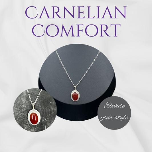 Introducing our Argentium Silver Carnelian Pendant: Unparalleled Elegance and Energy!