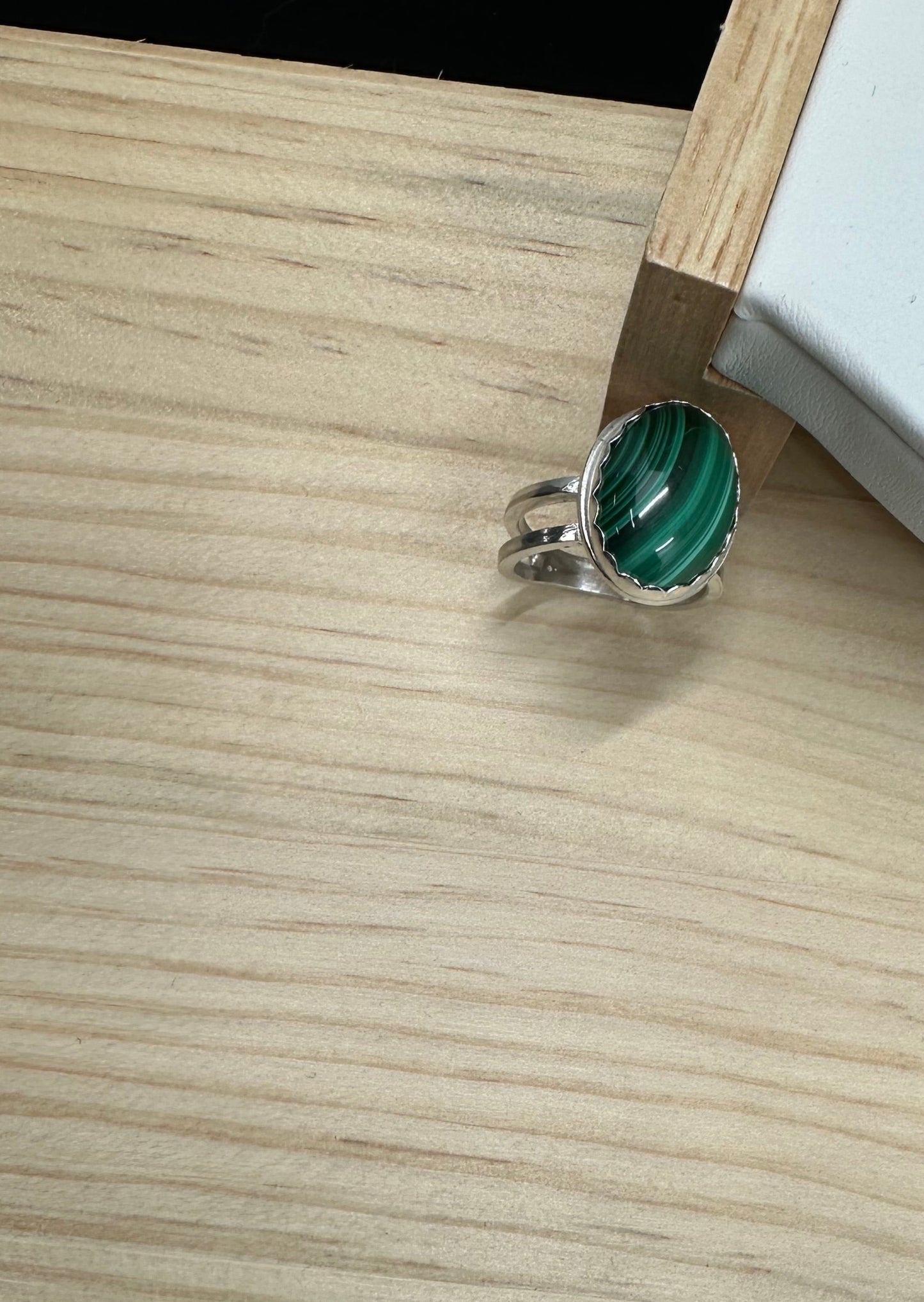 Malachite Argentium Ring