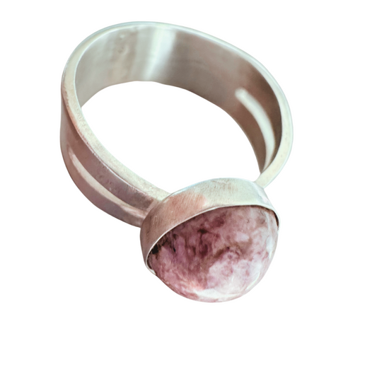 Argentium Silver Ring with Purple Sodalite