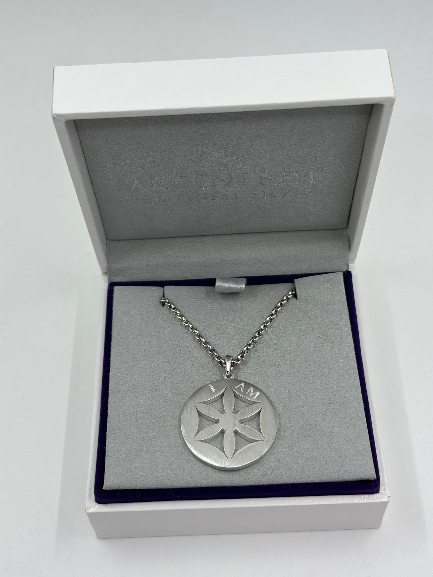 Flower of Life Argentium Pendant with Belcher Chain - Unisex