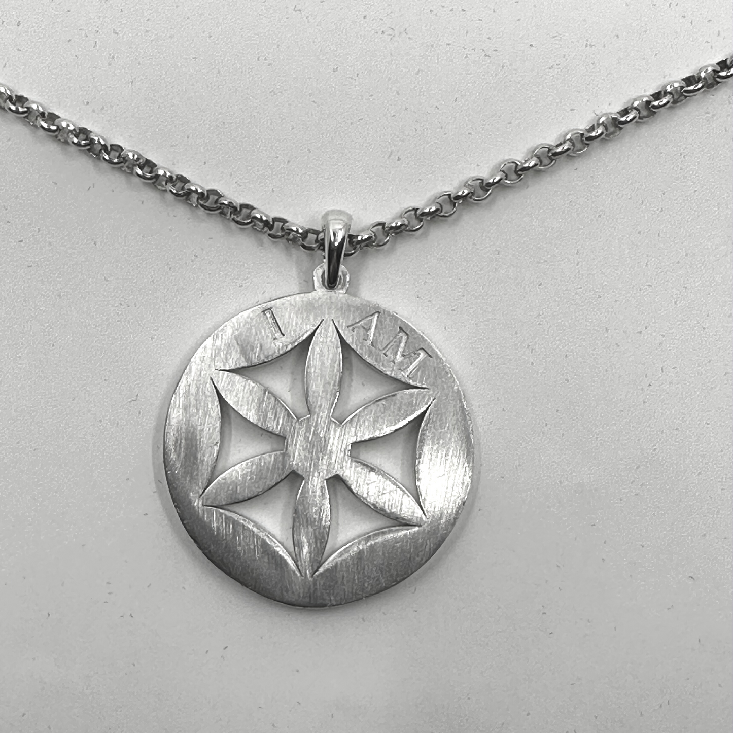 Flower of Life Argentium Pendant with Belcher Chain - Unisex