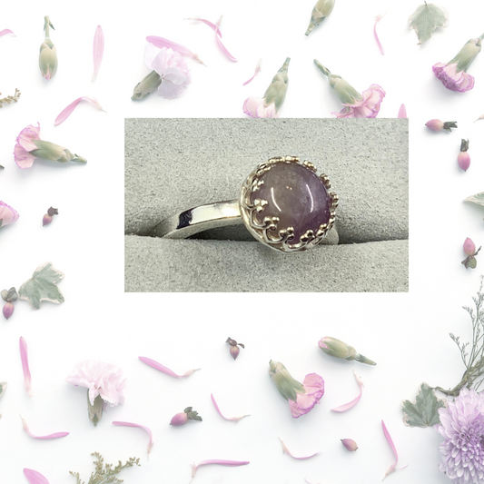 Argentium Silver Ring with Amethyst